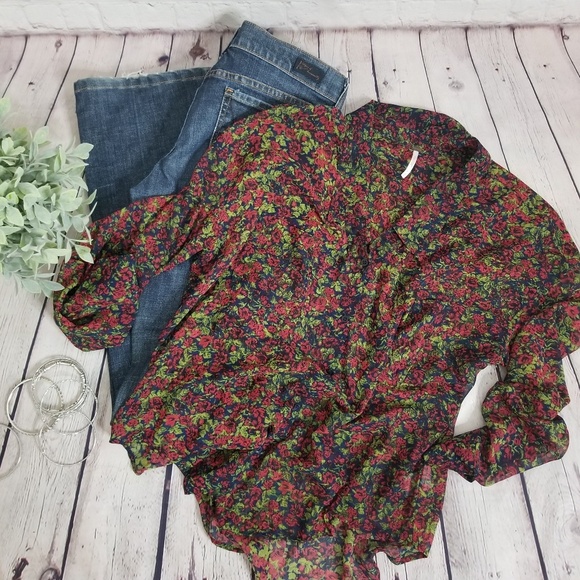 Free people sheer floral button-down shirt - Picture 4 of 8